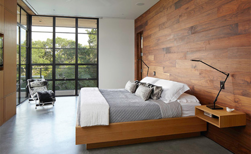 Tường gỗ, mặt kính đặc biệt để cách âm cho phòng ngủ 